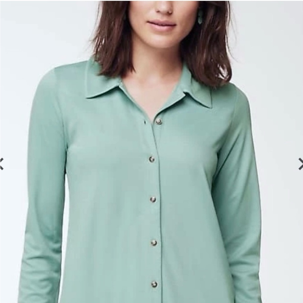 J. Jill Mint Green Button-Down Shirt